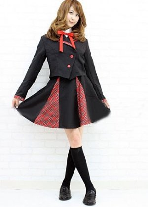 New product  Black and red School Uniform Cosplay girl Costume