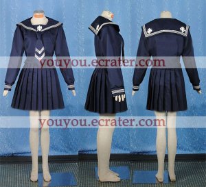 New product   Dark blue School Uniform Cosplay girl Costume