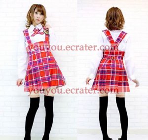 New product   Red School Uniform Cosplay girl Costume7