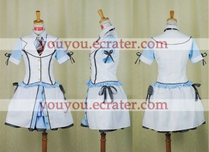 New product  light blue and white School Uniform Cosplay girl Costume