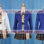 New product   Blue and check skirt School Uniform Cosplay girl Costume
