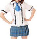New product   Short Sleeves blue School Uniform Cosplay Costume