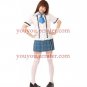 New product Short Sleeves blue School Uniform Cosplay Costume
