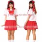 New product  Short Sleeves Akiha Red School Uniform Cosplay Costume