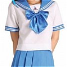New product   Short Sleeves Akiha blue School Uniform Cosplay Costume
