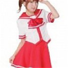 New product   Short Sleeves AlisaRed School Uniform Cosplay Costume