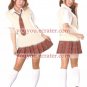 New product   Short Sleeves red Kotobuki School Uniform Cosplay Costume