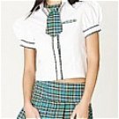 New product  short Sleeves Plaid Catherine School Uniform Cosplay Costume