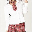 New product   White And red Plaid Cora School Uniform costume