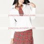 New product White And red Plaid Cora School Uniform costume