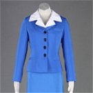 New product Airhostess Uniform Blue Single-Breasted Cosplay Costume