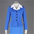 New product Airhostess Uniform Blue Single-Breasted Cosplay Costume