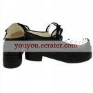 Black And White Faux Leather 2'' High Heel Platform Cosplay Shoes