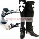 Black D.Gray-man 2 34'' Heel Faux Leather Cosplay Shoes