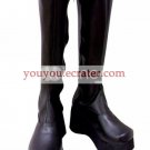 Black Imitated Leather Rubber Cosplay Boots