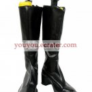 Black Square Heel Cosplay Imitated Leather Boots