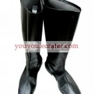 Black Square Toe Cosplay Imitated Leather Boots