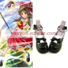 Black Touhou Project Hakurei Reimu Ankle Strap PU Lolita Shoes