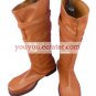 Brown Imitated Leather Rubber Cosplay Boots