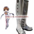 Card Captor Sakura Kinomoto Sakura Silver Faux Leather 1 15'' High Heel Cosplay Shoes