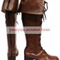 Devil May Cry 4 Lady Coffee Faux Leather 2'' High Heel Lace-Up Cosplay Shoes