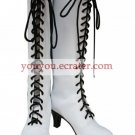 Kuroshitsuji Angela White Faux Leather 3 12'' High Heel Lace-Up Cosplay Shoes