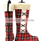 Kuroshitsuji Ciel Phantomhive Red Cloth 1 15'' High Heel Plaid Pattern Cosplay Shoes