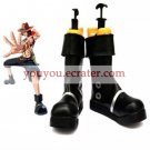 One Piece Portagas D Ace Black Faux Leather 45'' High Heel Cosplay Shoes