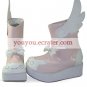 Pink Wing Round Toe Ankle Length Platform PU Lolita Boots