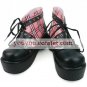 Red Checked Punk Imitated Leather Foam Cosplay Shoes