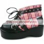 Red Checked Punk Imitated Leather Foam Cosplay Shoes