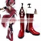 Red Puella Magi Madoka Magica 2'' Heel Faux Leather Cosplay Shoes