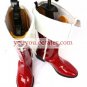 Red Puella Magi Madoka Magica 2'' Heel Faux Leather Cosplay Shoes
