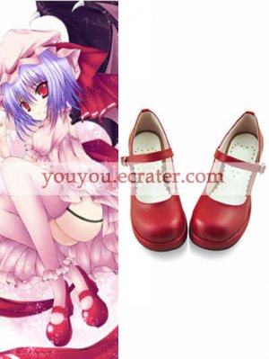 Red Touhou Project Patchouli Knowledge PU Lolita Shoes