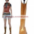 Resident Evil Claire Redfield Silver Yellow Faux Leather 2'' High Heel Cosplay Shoes