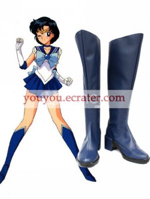 Sailor Moon Ami Mizuno Imitated Leather Rubber Cosplay Shoes