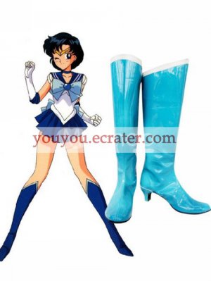 Sailor Moon Sailor Mercury Imitated Leather Cosplay Shoes