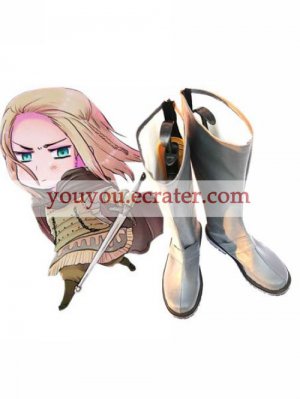 Silver 1 35'' Heel Axis Powers Hetalia Faux Leather Cosplay Shoes