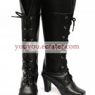 Vocaloid2 Kety Black Faux Leather 3 15'' High Heel Lace-Up Cosplay Shoes