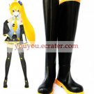 Vocaloid Akita Neru Black Faux Leather 1 15'' High Heel Cosplay Shoes