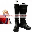 Vocaloid Black Faux Leather 2'' High Heel Cosplay Shoes