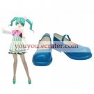 Vocaloid Blue Faux Leather 1 15'' High Heel Cosplay Shoes