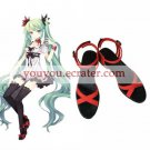 Vocaloid Hatsune Miku Imitated Leather Cosplay Shoes black and red