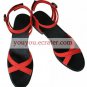 Vocaloid Hatsune Miku Imitated Leather Cosplay Shoes black and red