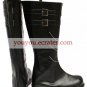 Vocaloid Kagamine Rin Black Faux Leather 1 15'' High Heel Buckle Cosplay Shoes