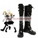 Vocaloid Kagamine Rin Black Faux Leather 2'' High Heel Cosplay Shoes