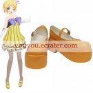 Vocaloid Orange Faux Leather 2'' High Heel Platform Cosplay Shoes