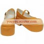 Vocaloid Orange Faux Leather 2'' High Heel Platform Cosplay Shoes