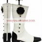 White 1 35'' Heel Kuroshitsuji Faux Leather Cosplay Shoes