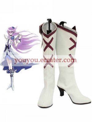 White 2 34'' Heel PRETTY CURE Faux Leather Cosplay Shoes